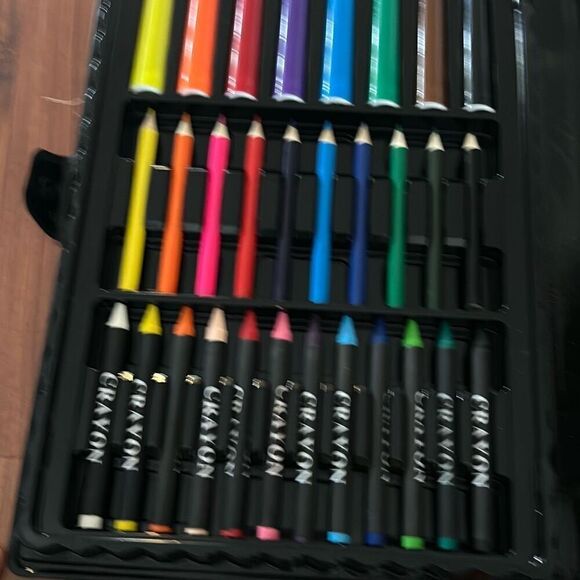 New Creatology 100 pc beginner art set watercolors oils pencils crayons - Picture 2 of 5